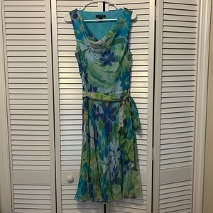 Vintage Ralph Lauren floral chiffon dress Sz 12